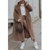 imageCHARTOU Women Faux Fur Coat Long Sleeve Winter Fluffy Jacket Overcoat Warm Fuzzy Coat Cardigan with Belt OutdoorCamel