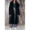 imageCHARTOU Women Faux Fur Coat Long Sleeve Winter Fluffy Jacket Overcoat Warm Fuzzy Coat Cardigan with Belt OutdoorDark Green