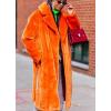 imageCHARTOU Women Faux Fur Coat Long Sleeve Winter Fluffy Jacket Overcoat Warm Fuzzy Coat Cardigan with Belt OutdoorOrange