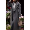 imageCHARTOU Women Long Winter Pea Coat Elegant Casual Loose Fit Jacket Wool Blend OvercoatGrey