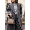 imageCHARTOU Women Long Winter Pea Coat Elegant Casual Loose Fit Jacket Wool Blend OvercoatGrey