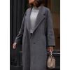 imageCHARTOU Women Long Winter Pea Coat Elegant Casual Loose Fit Jacket Wool Blend OvercoatGrey