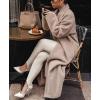 imageCHARTOU Women Oversized Long Winter Peacoat Lapel Collar Boucle Wool Blend Trench OvercoatKhaki