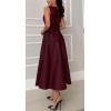 imageCHARTOU Women PU Faux Leather Sleeveless Elegant Flowy Long Dress Party Night Out Dress with BeltRed