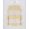 imageCHARTOU Women Spring Fall Stripes Pullover Sweatshirt Polo Collar Long Sleeve Oversized Pullover Shirt TopsYellow