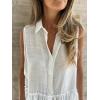 imageCHARTOU Women Summer Babydoll Tops Button Down Sleeveless Peplum Ruffle Blouse Tunic ShirtBeige