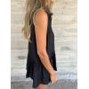 imageCHARTOU Women Summer Babydoll Tops Button Down Sleeveless Peplum Ruffle Blouse Tunic ShirtBlack