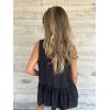 imageCHARTOU Women Summer Babydoll Tops Button Down Sleeveless Peplum Ruffle Blouse Tunic ShirtBlack
