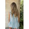 imageCHARTOU Women Summer Babydoll Tops Button Down Sleeveless Peplum Ruffle Blouse Tunic ShirtBlue
