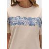imageCHARTOU Women Summer Casual Cotton Floral T Shirts Vintage Boho Wildflower Graphic Loose Tees TopsAprioct