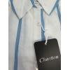 imageCHARTOU Women Summer Causal Stripe Tunic Dress Loose Button Down Shirt Short Dress with BeltBlue