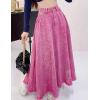 imageCHARTOU Women Summer Long Jean Skirt Y2k Low Waist Frayed Raw Cut Washed Denim Maxi SkirtPink