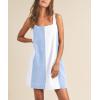 imageCHARTOU Women Summer Sleeveless Linen Dress Color Block Short Beach Vacation Tank DressBlue