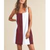 imageCHARTOU Women Summer Sleeveless Linen Dress Color Block Short Beach Vacation Tank DressBrown