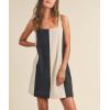 imageCHARTOU Women Summer Sleeveless Linen Dress Color Block Short Beach Vacation Tank DressLinen