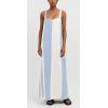 imageCHARTOU Women Summer Sleeveless Linen Dress Contrast Color Maxi Long Beach Vacation Tank DressBlue