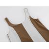 imageCHARTOU Women Summer Sleeveless Linen Dress Contrast Color Maxi Long Beach Vacation Tank DressKhaki