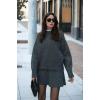 imageCHARTOU Women Sweater Skirt Sets 2 Pieces Outfits Loose Fit Pullover Sweater Knitted Mini SkirtGrey