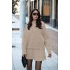 imageCHARTOU Women Sweater Skirt Sets 2 Pieces Outfits Loose Fit Pullover Sweater Knitted Mini SkirtKhaki