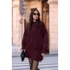 imageCHARTOU Women Sweater Skirt Sets 2 Pieces Outfits Loose Fit Pullover Sweater Knitted Mini SkirtWine