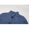 imageCHARTOU Women Winter Long Pea Coat Wool Blend Stand Collar Single Breast Thicken Blazer JacketBlue