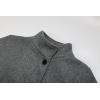 imageCHARTOU Women Winter Long Pea Coat Wool Blend Stand Collar Single Breast Thicken Blazer JacketGrey