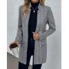 imageCHARTOU Women Winter Mid Long Wool Coat Jacket Open Front Pea Coat Blazer Casual Stand Collar Peacoat Trench Coat OvercoatGrey