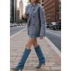 imageCHARTOU Women Winter Stand Collar Wool Blend Jacket Double Breasted Pea Coat Button Cropped Trench Coat OvercoatGrey