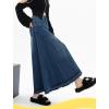 imageCHARTOU Womens Back Elastic High Waist ALine Maxi Long Denim Jean SkirtBlue