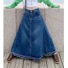 imageCHARTOU Womens Back Elastic High Waist ALine Maxi Long Denim Jean SkirtBlue