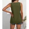 imageCHARTOU Womens Basic UNeck Sleeveless Shirred Flowy Peplum Shirt Tank TopsArmy Green