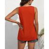 imageCHARTOU Womens Basic UNeck Sleeveless Shirred Flowy Peplum Shirt Tank TopsOrange