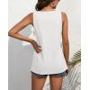 imageCHARTOU Womens Basic UNeck Sleeveless Shirred Flowy Peplum Shirt Tank TopsWhite