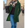 imageCHARTOU Womens Casual Thicken Wool Blend Stand Collar Single Breasted Pea CoatGreen
