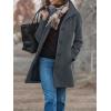 imageCHARTOU Womens Casual Thicken Wool Blend Stand Collar Single Breasted Pea CoatGrey