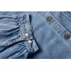 imageCHARTOU Womens Casual Washed Distressed Puff Sleeve Denim Snap Button Shirt Jean Jacket CoatBlue