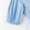 imageCHARTOU Womens Cute Bow Tie Front Mini Dress Babydoll Puff Short Sleeve Dresses Ruffle Y2k Peplum SundressBlue