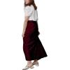 imageCHARTOU Womens Elegant Floral Lace Elastic High Waist Pleated Maxi Long Beach SkirtsRed