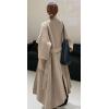 imageCHARTOU Womens Elegant Lapel Collar RibKnit Open Front Cardigan Long Sweater Jacket OvercoatKhaki