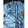 imageCHARTOU Womens Floral Linen Button Down Wrap Tie Knot Boho Beach Shirt Dress with BeltBlue