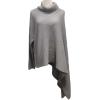 imageCHARTOU Womens Flowy Cowl Neck Asymmetric Knitted Cape Shawl Sweater PonchoGrey
