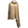 imageCHARTOU Womens Flowy Cowl Neck Asymmetric Knitted Cape Shawl Sweater PonchoKhaki