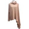 imageCHARTOU Womens Flowy Cowl Neck Asymmetric Knitted Cape Shawl Sweater PonchoPink