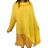 imageCHARTOU Womens Flowy Cowl Neck Asymmetric Knitted Cape Shawl Sweater PonchoYellow