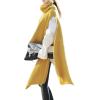imageCHARTOU Womens Flowy Cowl Neck Asymmetric Knitted Cape Shawl Sweater PonchoYellow