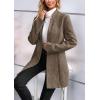 imageCHARTOU Womens Long Sleeve Casual Wool Jacket Blazer 1 Button Winter Coat MidLong Stand Collar Open Front OvercoatDark Khaki