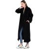 imageCHARTOU Womens Oversized Notched Collar Wool Blend Single Breast Midi Long Trench CoatBlack
