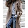 imageCHARTOU Womens Oversized Notched Collar Wool Blend Single Breast Midi Long Trench CoatKhaki