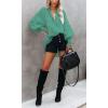 imageCHARTOU Womens Oversized Spread Collar Stripes Bishop Sleeve Sheer Blouse ShirtPea Green