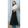 imageCHARTOU Womens Retro Exposure ButtonFly Packaged Hip ALine Maxi Long Denim SkirtBlack